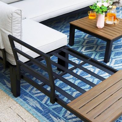 Aluminium modulaire patio set AJUNION U-vorm grote grootte buitemeubilair sectiesofa