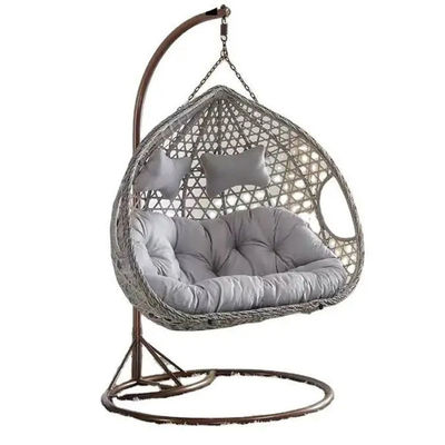 Buitenbalkon Hof Tuin Patio Pe Rattan Wicker Egg Swing Chair met stand