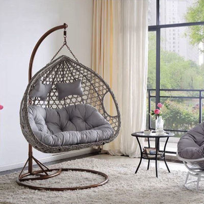 Buitenbalkon Hof Tuin Patio Pe Rattan Wicker Egg Swing Chair met stand