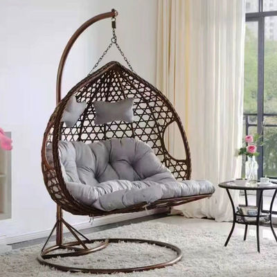 Buitenbalkon Hof Tuin Patio Pe Rattan Wicker Egg Swing Chair met stand