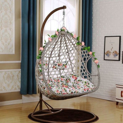 Buitenbalkon Hof Tuin Patio Pe Rattan Wicker Egg Swing Chair met stand