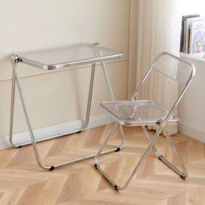 Opvouwbare plastic acryl metalen buitentuin woonkamer tafel en stoel voor het park