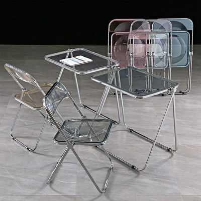 Opvouwbare plastic acryl metalen buitentuin woonkamer tafel en stoel voor het park