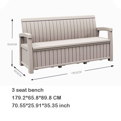 Hotel Buitenhuis Weerbestendige fauteuil Plastic 3-persoons bank met opslagdoos