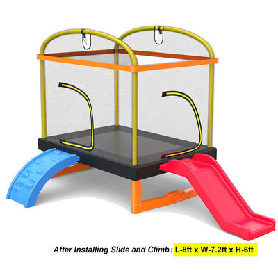 Kinderen Fitness Unisex ijzeren frame Indoor Outdoor Trampoline met klimladder en glijbaan