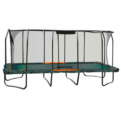 Unisex Outdoor Garden Park Fitness Elastisch Bed Rechthoekig Trampoline met Veiligheidsnet