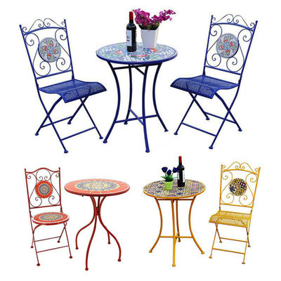 Europese Outdoor Bistro Set voor Balkon Kleine Drie-Piece Tafel En Stoel Tuin