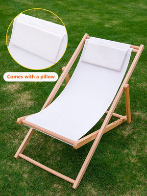 Volledige houten opvouwbare loungestoel voor buiten tuin strand en camping opvouwbaar ontwerp