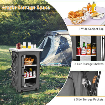 Buitenmeubilair Opvouwbare draagbare tafel voor tuincamping Draagbare opslagkas