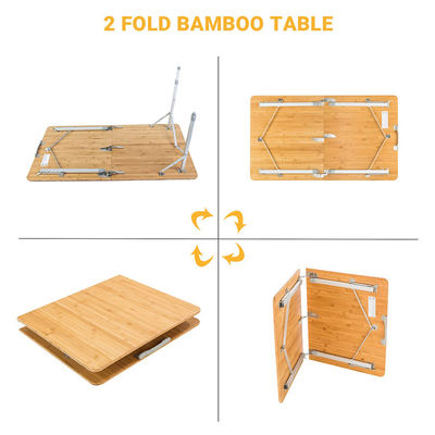 120 x 70 cm tafeltop tuin terras bamboe aluminium opvouwbare tafel voor picknicken camping dineren