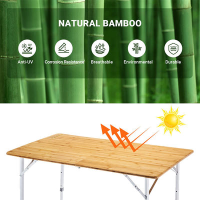 120 x 70 cm tafeltop tuin terras bamboe aluminium opvouwbare tafel voor picknicken camping dineren