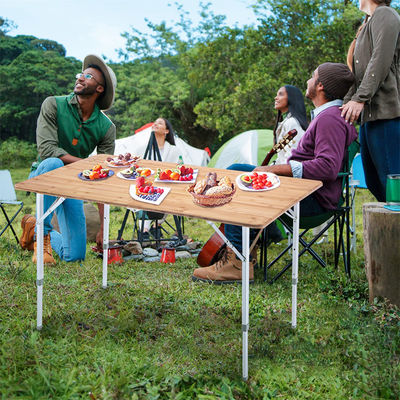 120 x 70 cm tafeltop tuin terras bamboe aluminium opvouwbare tafel voor picknicken camping dineren