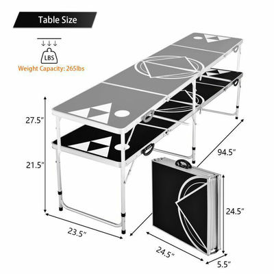 Buiten tuin bar Bistro Cafe Patio Party Draagbare Opvouwbare Metalen Bier Pong Tafel