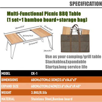Lichte Draagbare Verstelbare Barbecue Strand Picnic Camping Keuken Igt Tafel met 1