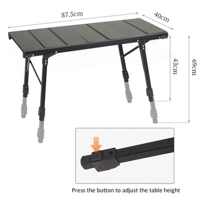 Verstelbare lichtgewicht campingtafel voor wandeltuin BBQ Strand picknick keuken