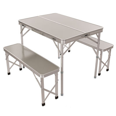 Opvouwbare buitentuin Patio Draagbare Aluminium Camping Eettafel en Stoel Set voor Barbecue Beach Picnic