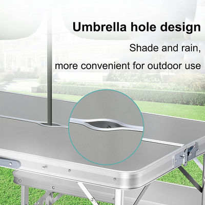 Opvouwbare buitentuin Patio Draagbare Aluminium Camping Eettafel en Stoel Set voor Barbecue Beach Picnic