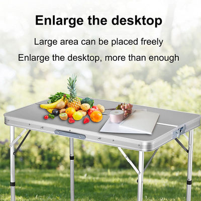 Opvouwbare buitentuin Patio Draagbare Aluminium Camping Eettafel en Stoel Set voor Barbecue Beach Picnic