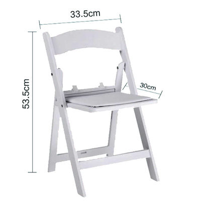 Moderne eenvoudige kleine draagbare witte plastic hars vouwbare eetstoelen voor hotel bruiloft