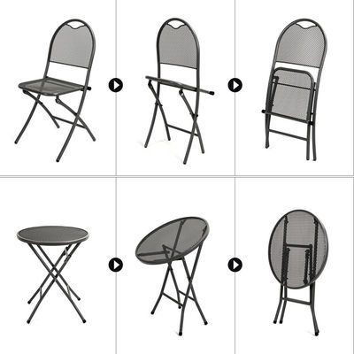 Outdoor Cafe Bistro Patio Custom Logo Eettafel en stoelen met stapelbaar ontwerp