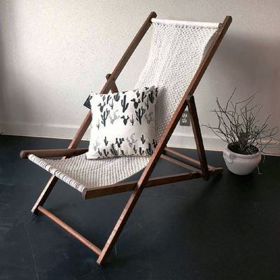 Custom logo borduurwerk of drukwerk Outdoor Patio Camping Zwemtouw Woven Canvas Chair