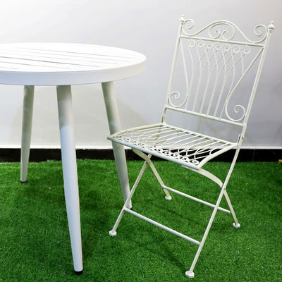 Transparante buitentuin Bistro Cafe Vintage Vierkante Metalen Gemaakte ijzervouwbare eetstoelen