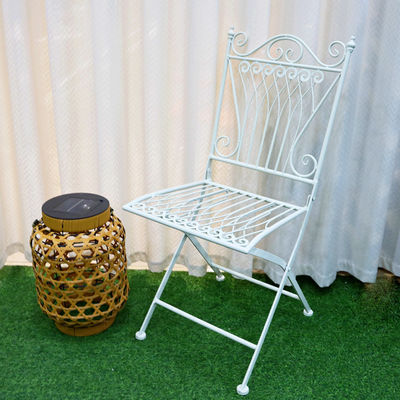 Transparante buitentuin Bistro Cafe Vintage Vierkante Metalen Gemaakte ijzervouwbare eetstoelen