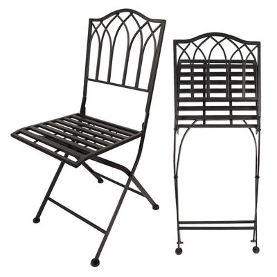 Outdoor Bistro Garden Cafe High Back White Wrouw Iron Metal vouwstoel voor trouwfeest