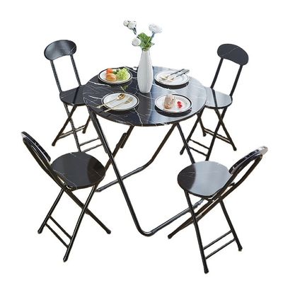 Outdoor Camping Bistro Cafe Balkon Tuin Patio Metalen Houten Ronde Draagbare Opvouwbare Tafel voor Feest