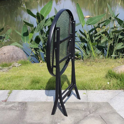 Metalen gehard glas vouwbare koffie eettafel voor buiten camping balkon tuin patio