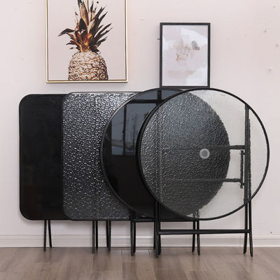 Metalen gehard glas vouwbare koffie eettafel voor buiten camping balkon tuin patio