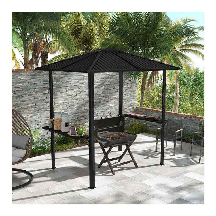 Buitengrill 6x8 Hardtop BBQ Gazebo met 2 zijplanken 102 lbs H92.5 x W96.5 x D70.9
