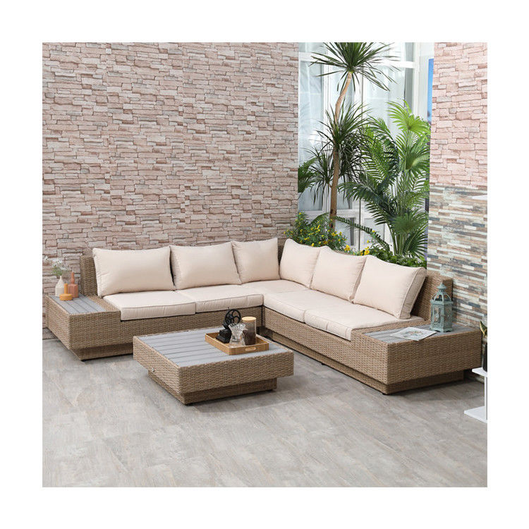 Vakantie Outdoor Patio Meubels Modern Design Wicker Rattan Hoeksofa Set voor tuin