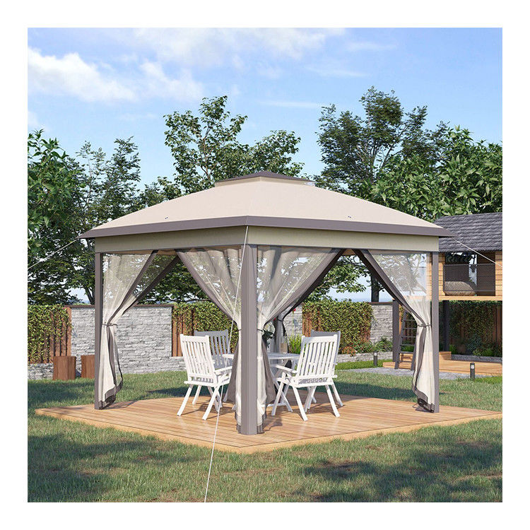 Root Proof L330 x W330 x H288cm AJUNION Tuin Gazebo Buiten Canopy Schaduw Pop Up Tent