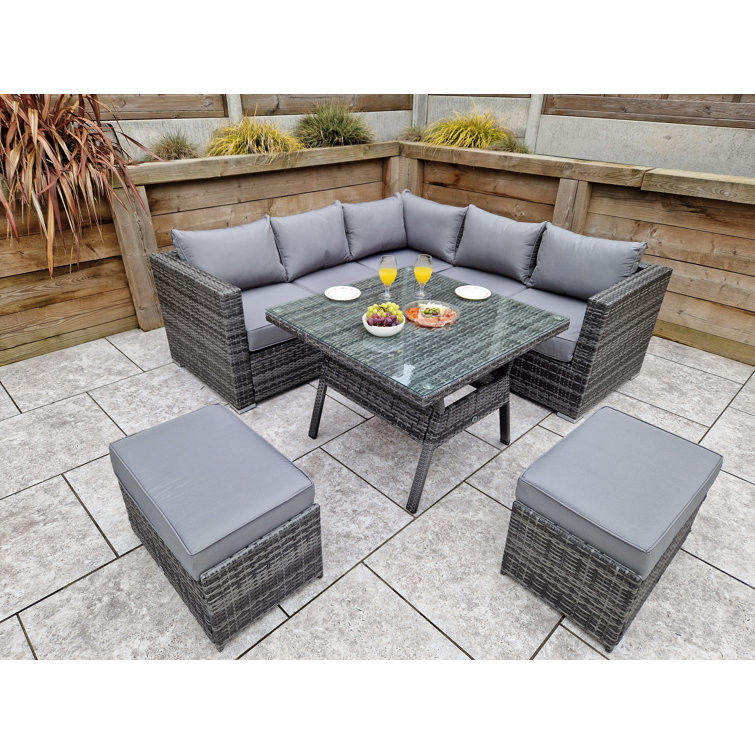 Outdoor tuin eetkamermeubelen met bank door AJUNION Woven Rattan Hoekbank