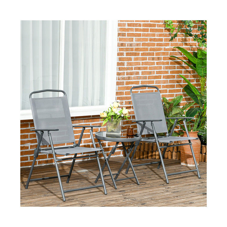 Draagbare opvouwbare stoel Balkonmeubelen Bistro Set Tuinstoel AJUNION Metalen Outdoor