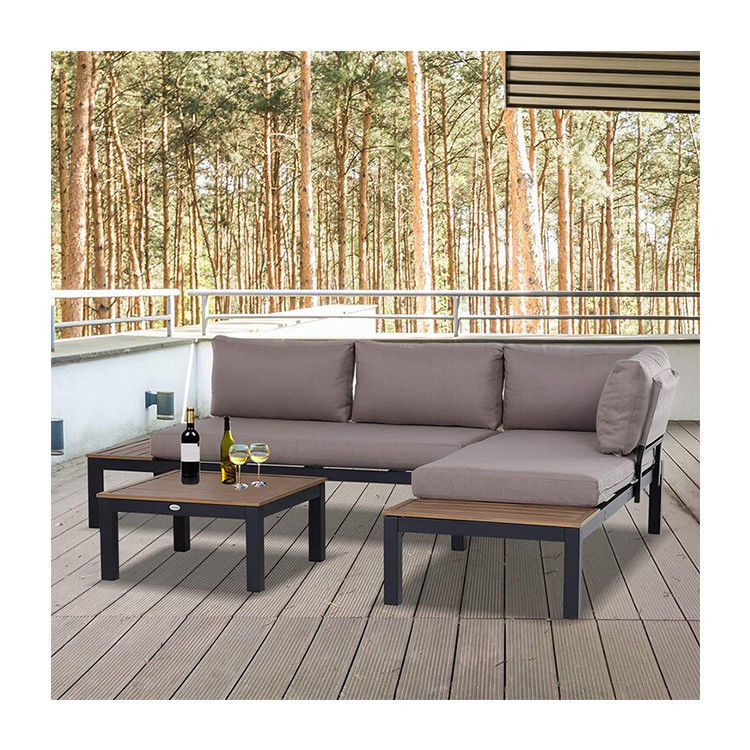 Moderne L-sofa set met metalen frame buitenmeubelen lounge set door AJUNION
