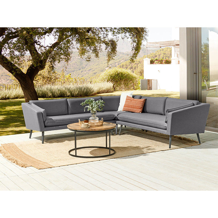 Moderne design stijl Grijze kussen voor alle weersomstandigheden Stoffenbank Set meubels voor villa tuin