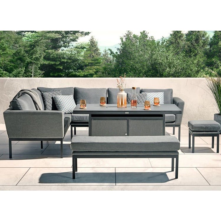 Postverpakking Y AJUNION Luxe buitenstof Terrasse meubels Eetkamer met open haard tafel