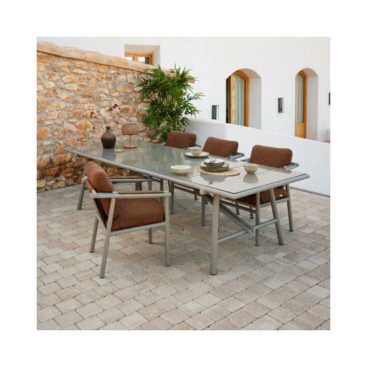 Minimalistische eetkamer set AJUNION Luxe aluminium meubels voor tuin of huis