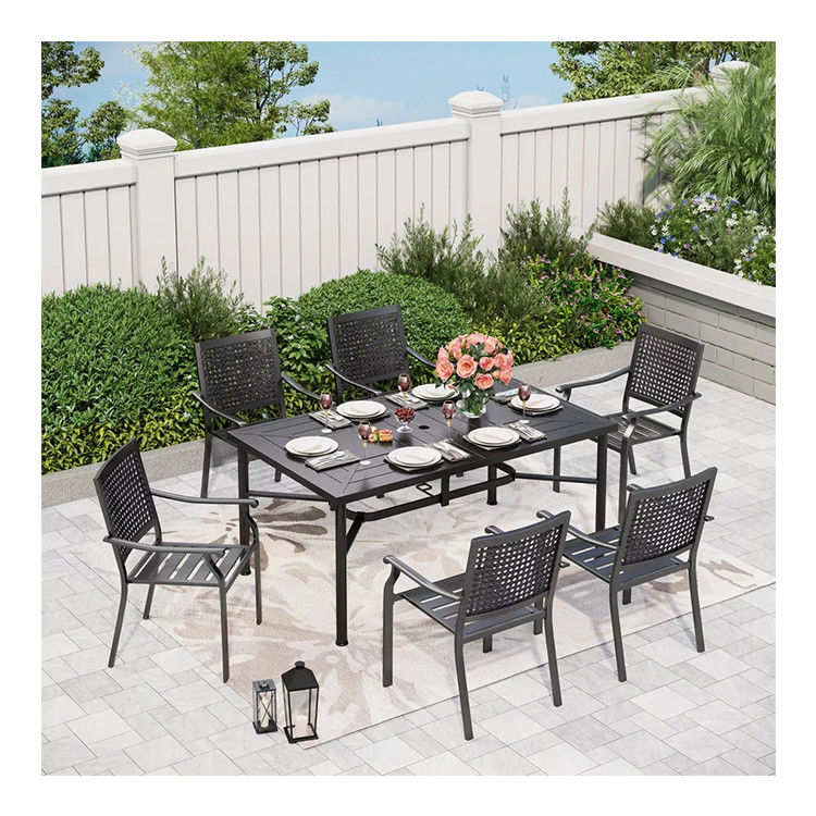 Stijlvol en functioneel AJUNION Tuin Set met L64 x W39 x H29 Inch Eettafel Grootte
