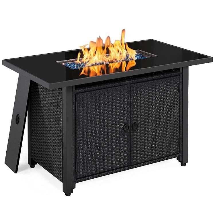 Klantgrootte Moderne buiten terras Draagbare open haard Tafeltop Gasrookloze open haard