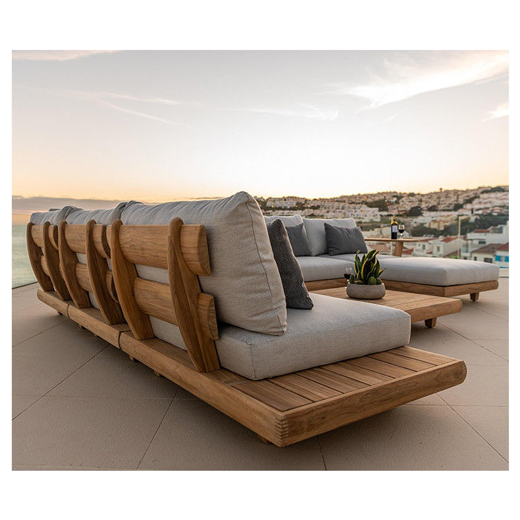 Teakhouten commerciële hotelbank Tuinset Meubelen met middelste bank Grootte W100xH110cm