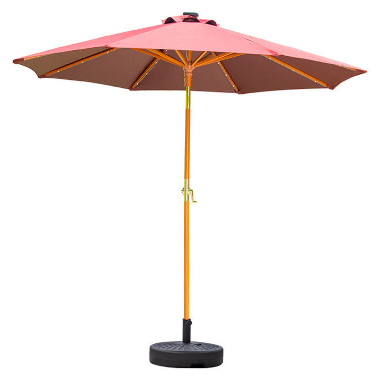 Solid hout ronde paraplu zonneparaplu's voor buiten camping café patio tuinmeubelen