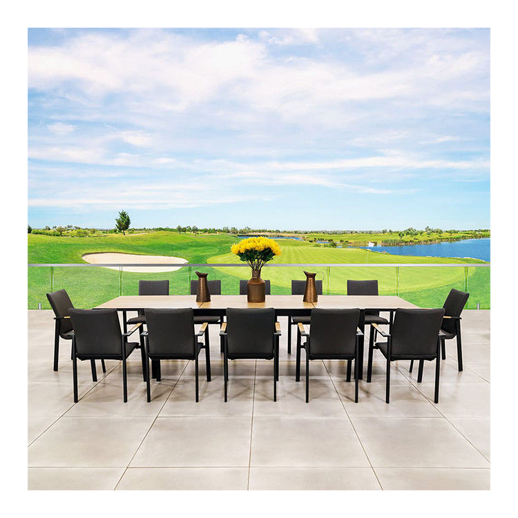 Uitbreidbare tafel van teakhout Outdoor dining set voor 12 zitplaatsen
