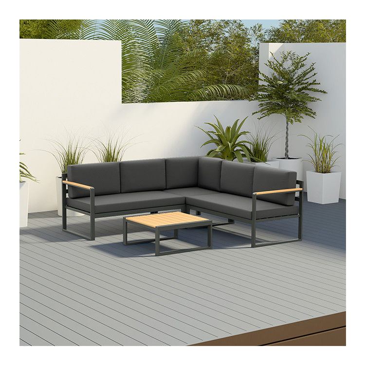 Metalen meubels voor buiten voor tuinhoek Sofa Lounge Modern Design Hout