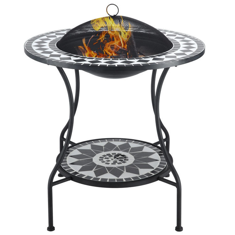 Gepersonaliseerd logo Gestookte buitentuin Bonfire Camping Draagbare ronde hout brandende open haard