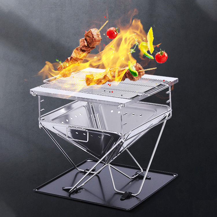 Draagbare houtskool vouwbaar roestvrij staal BBQ grill stove voor buiten tuin camping