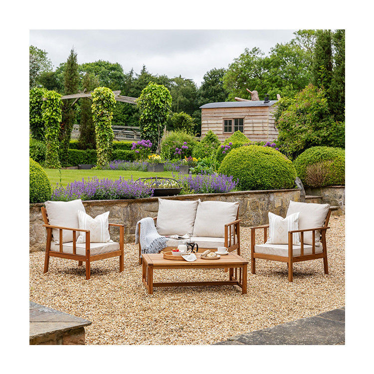 Terras Massivhouten Tuin Set Teakhouten Buitenmeubilair Sofa Set Tuin Lounge Stoel