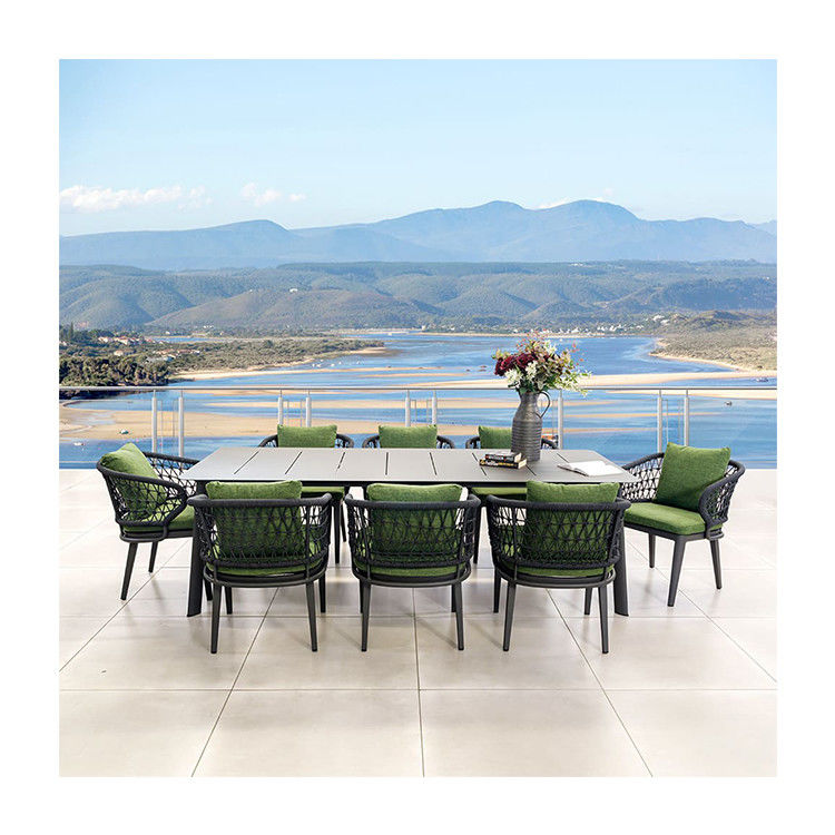 Outdoor dining set met touw weef ontwerp en aluminium metalen frame door AJUNION